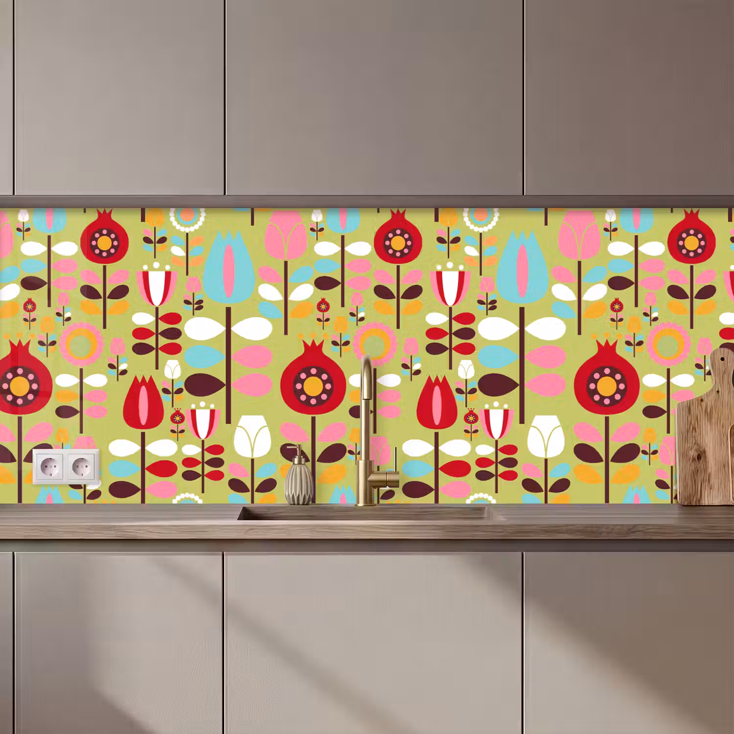 Patronen - Bloemen - Kleuren keuken achterwand 2 middel 871 zz_3dshopping