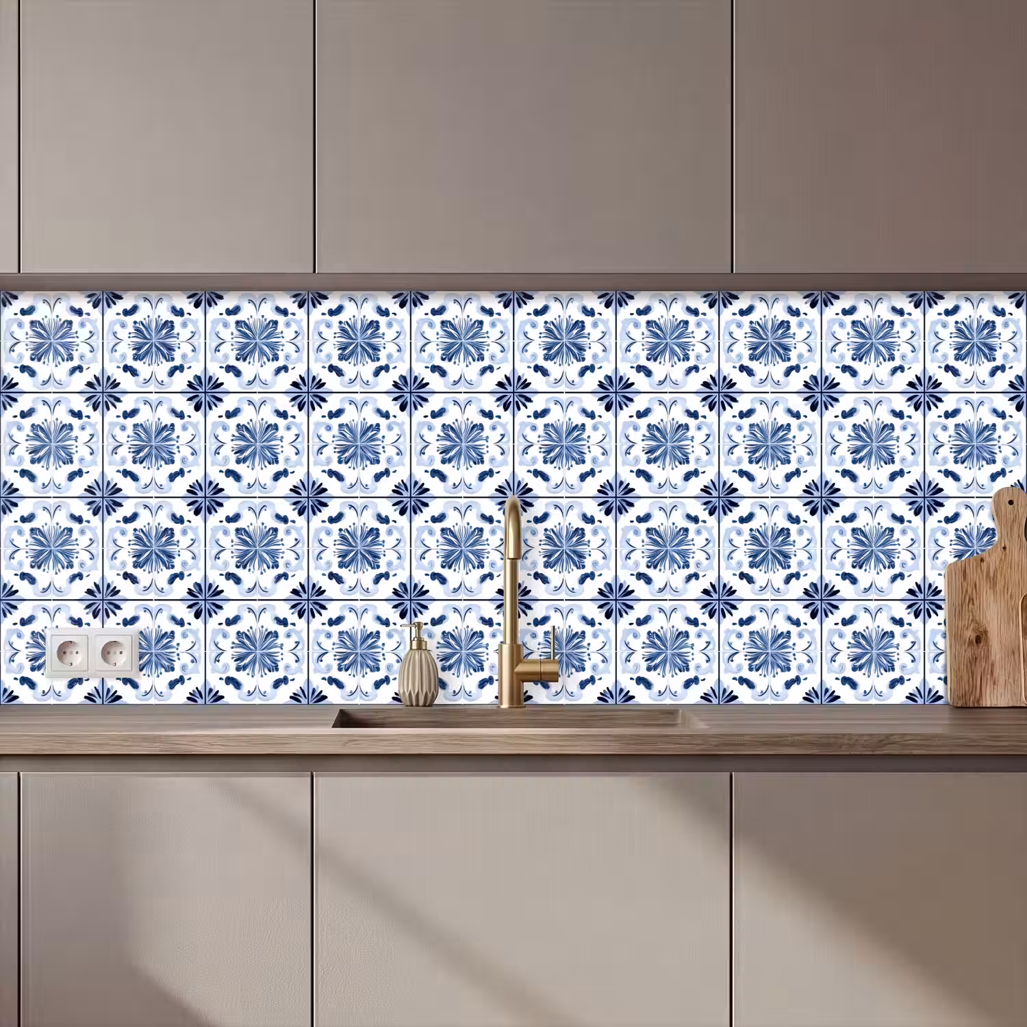 Patroon - Tegel - Blauw keuken achterwand 2 middel 871 zz_3dshopping