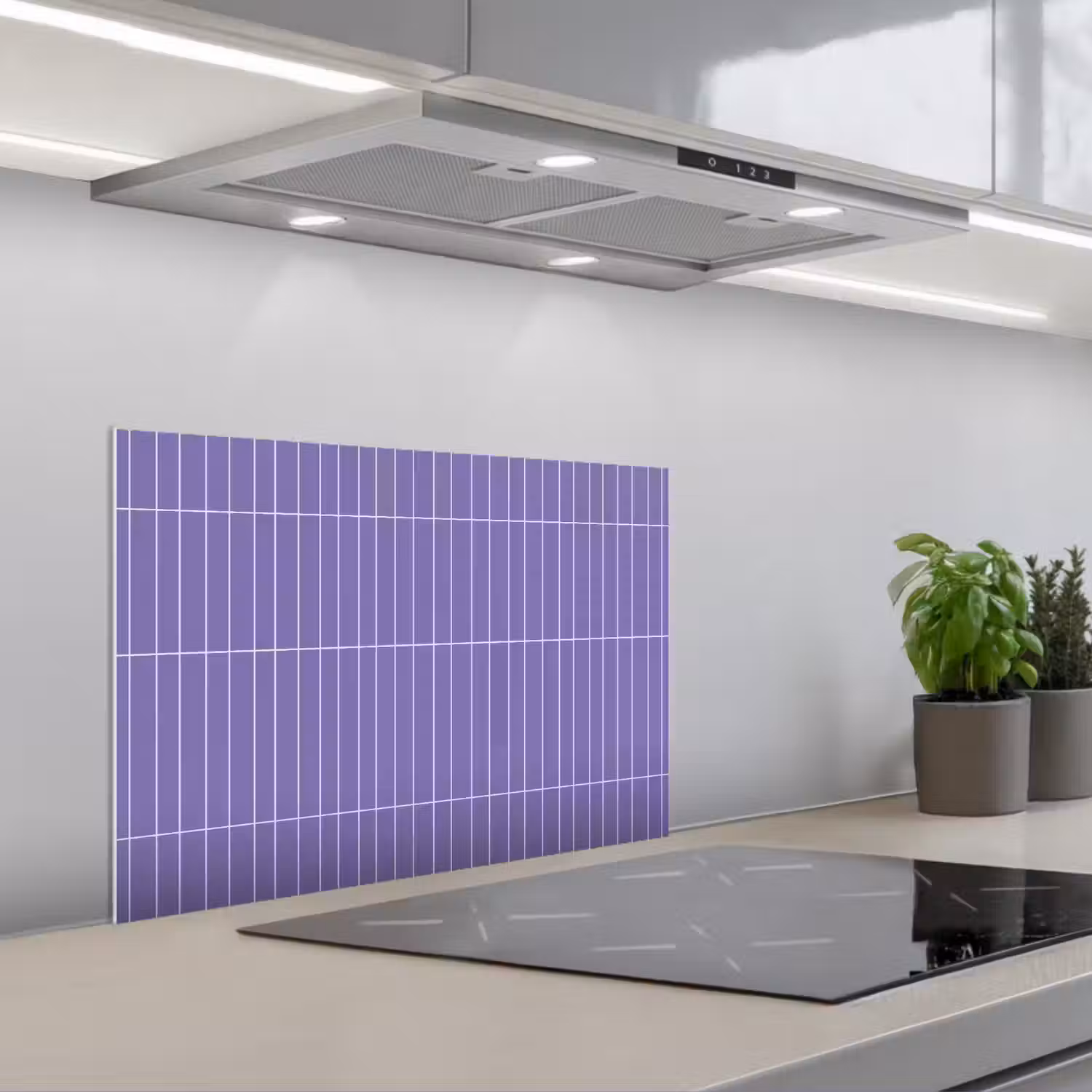 Patroon - Tegel - Lila keuken achterwand spatscherm klein 900 -3d_schuin