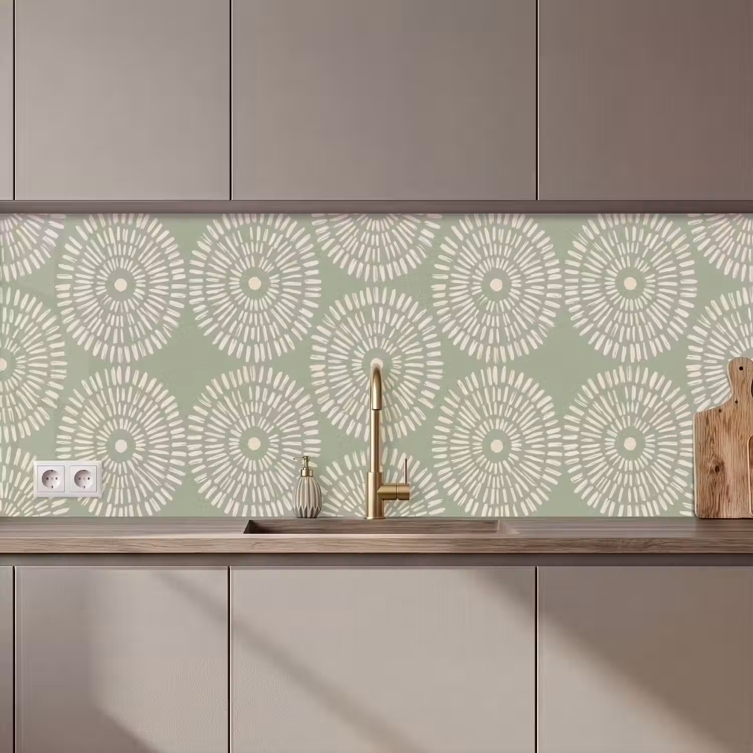 Patroon - Cirkels - Abstract - Modern - Groen keuken achterwand 2 middel zz_3dshopping