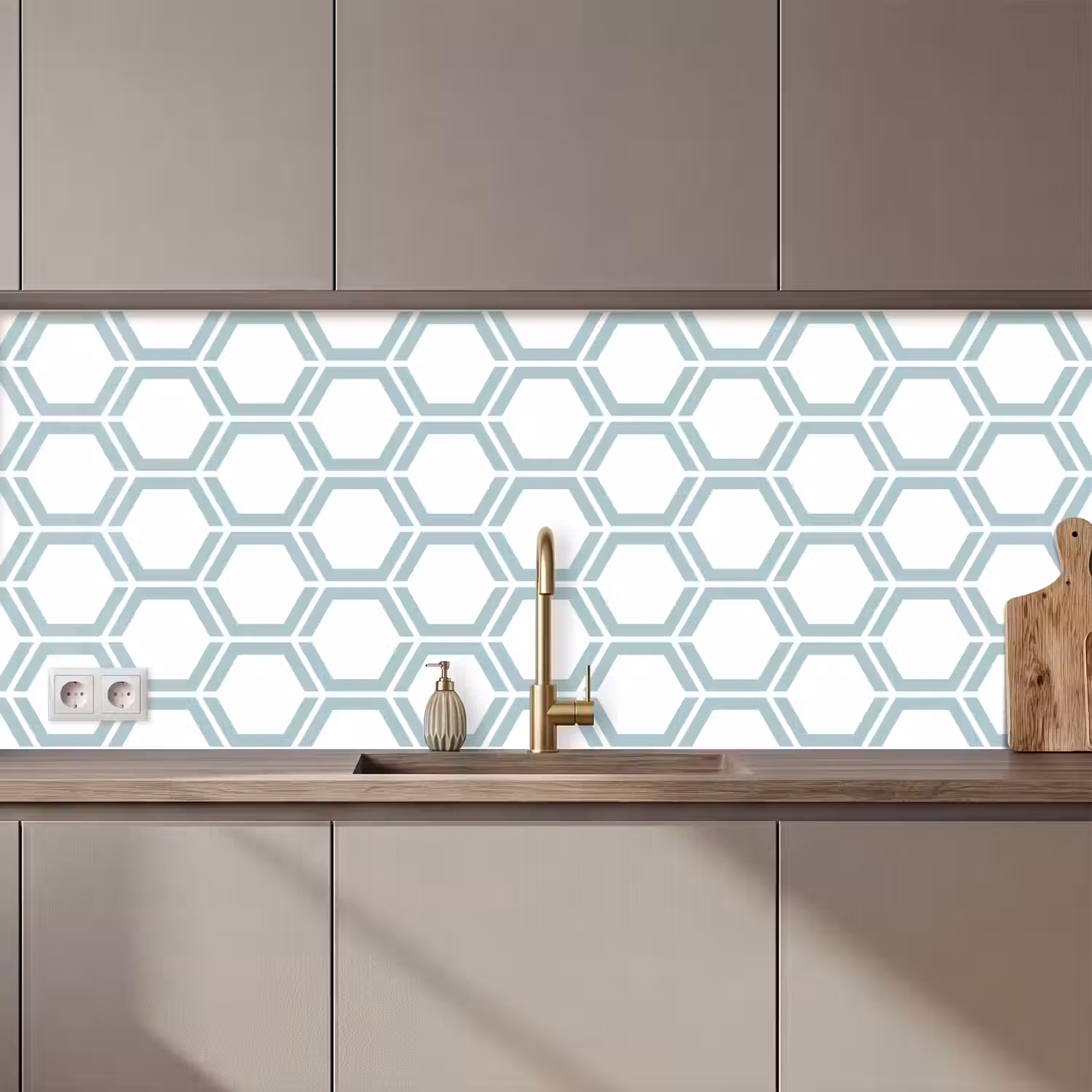 Patroon - Lijn - Design - Hexagon keuken achterwand 2 middel 871 zz_3dshopping