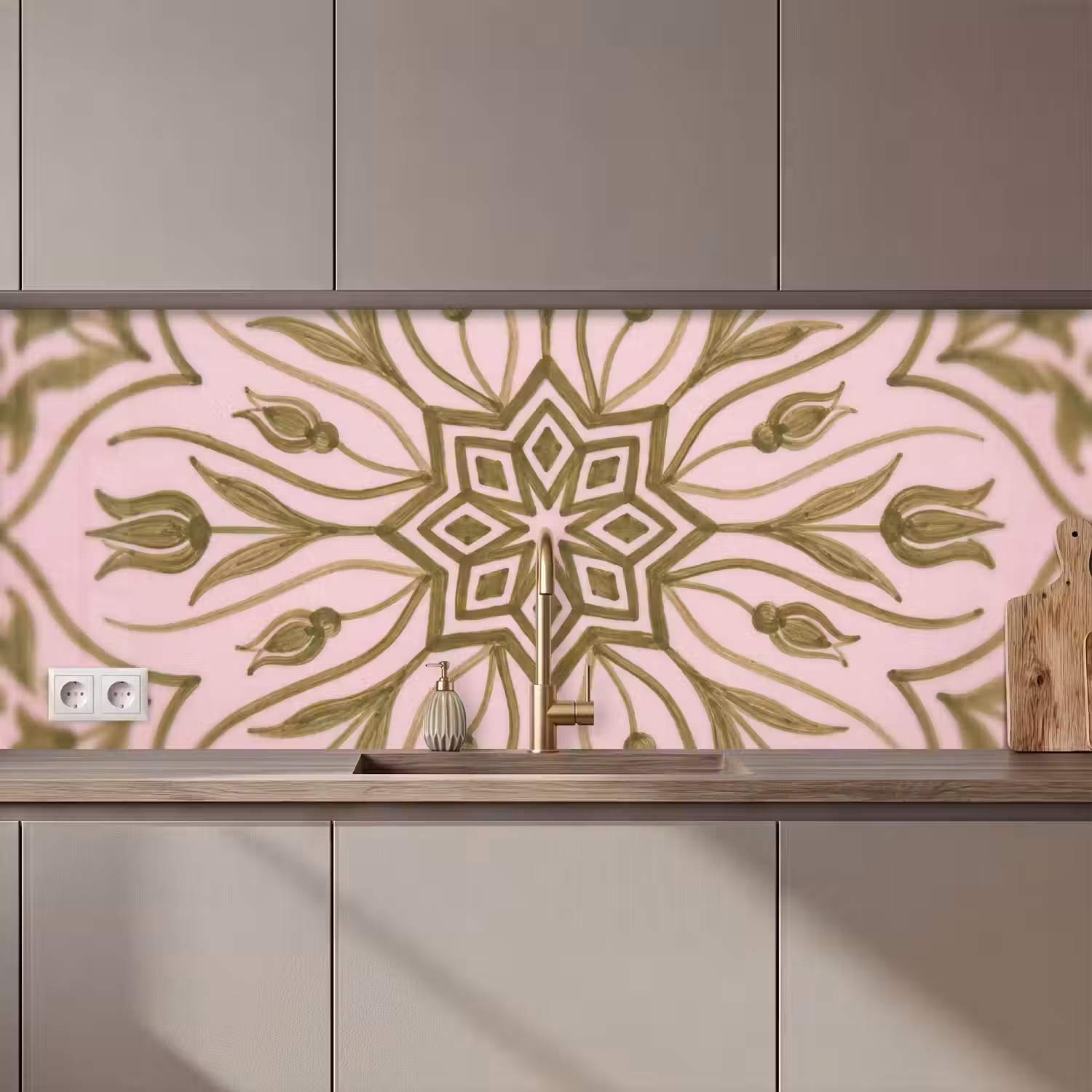 Patroon - Mandala - Decoratie - Abstract - Groen keuken achterwand 2 middel zz_3dshopping