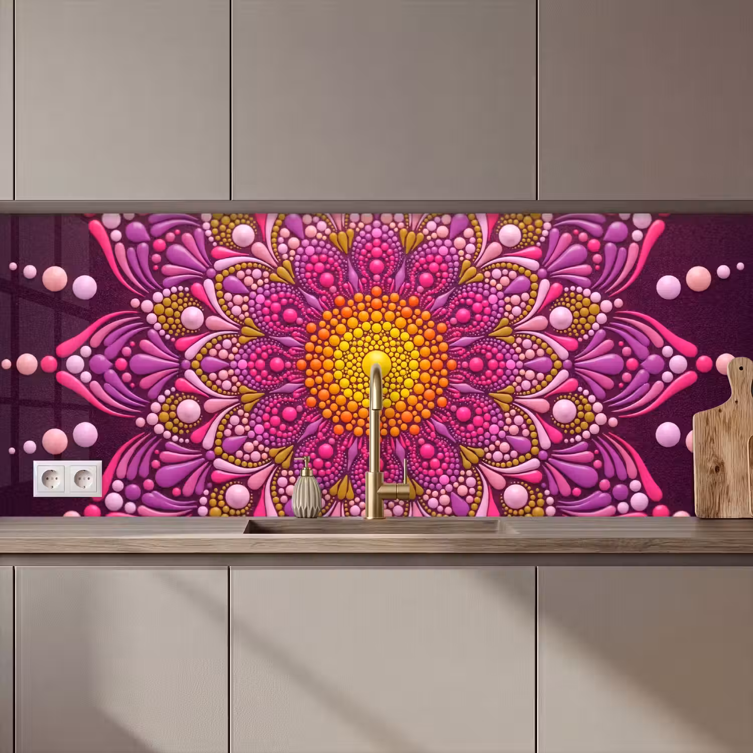 Patroon - Stippen - Abstract - Kleurrijk keuken achterwand 2 middel zz_3dshopping