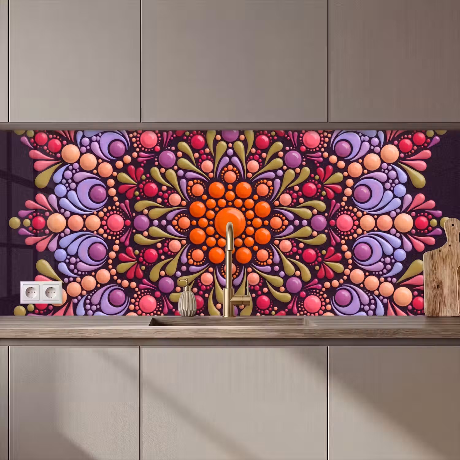 Patroon - Stippen - Abstract - Modern - Kleurrijk keuken achterwand 2 middel zz_3dshopping