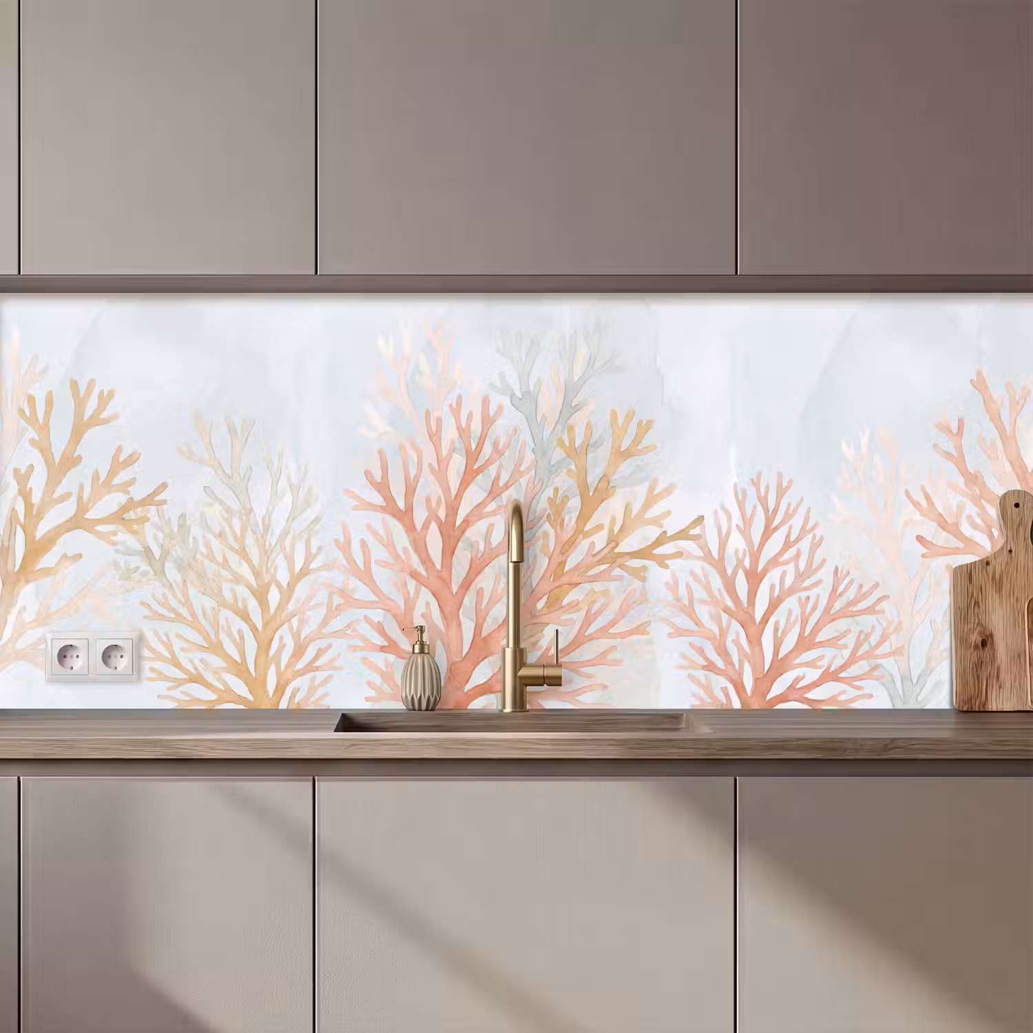 Natuur - Abstract - Aquarel - Organisch - Warm keuken achterwand 2 middel zz_3dshopping