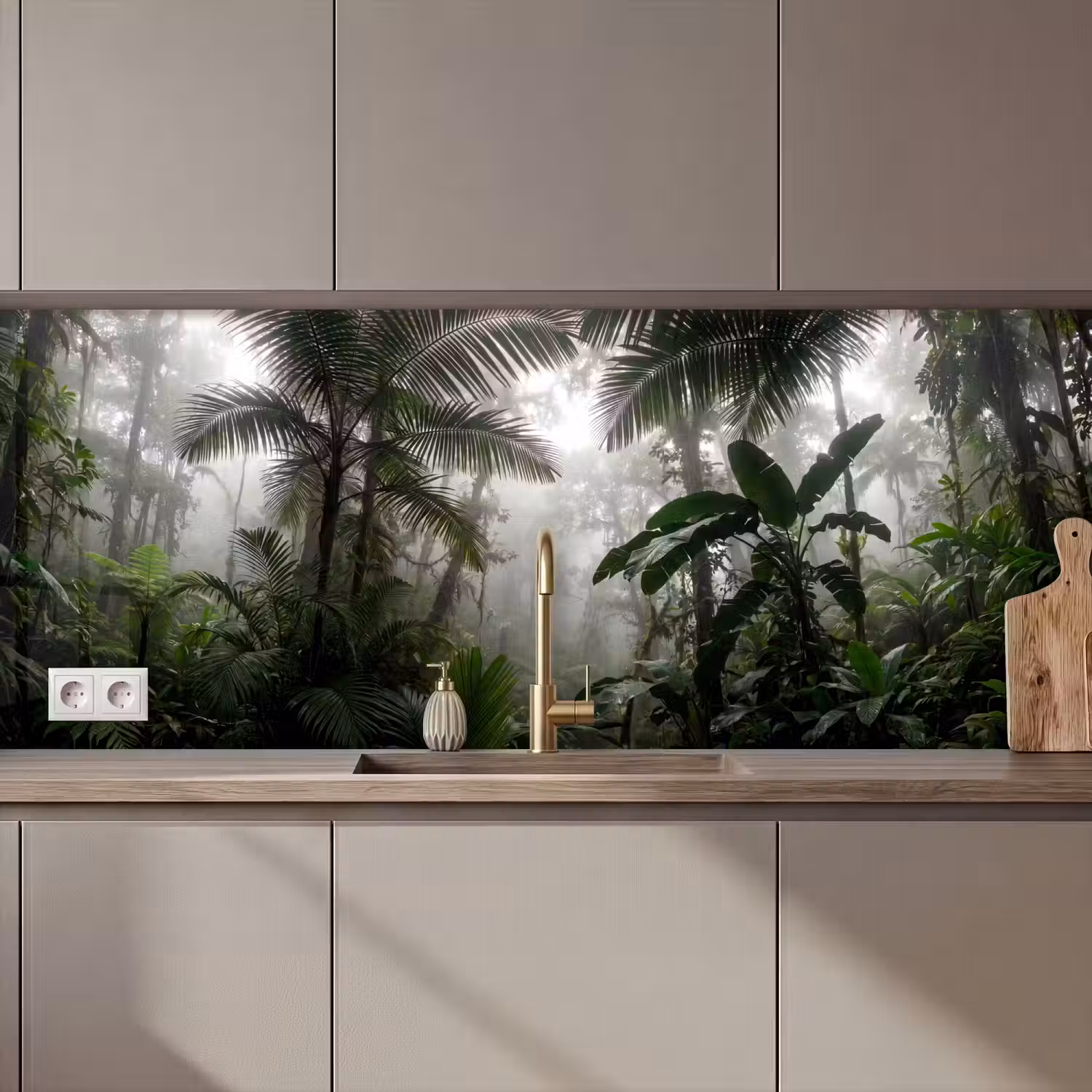 Natuur - Jungle - Mist - Groen - Bladeren keuken achterwand 2 middel zz_3dshopping