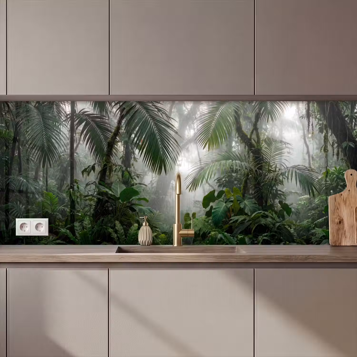 Natuur - Jungle - Mist - Tropisch - Groen keuken achterwand 2 middel zz_3dshopping