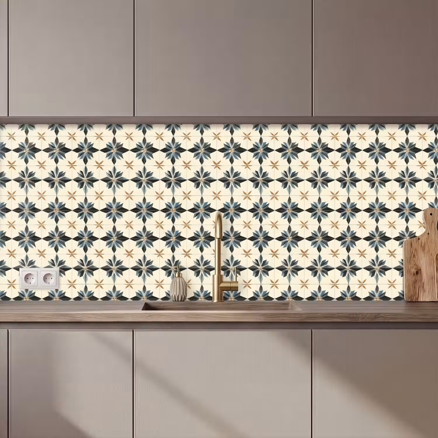 Sierlijk - Ornament - Blauw keuken achterwand 2 middel 871 zz_3dshopping