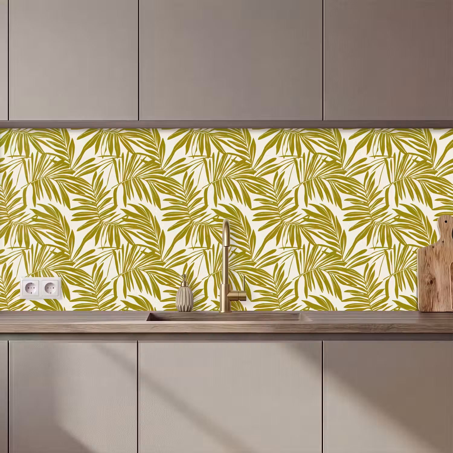 Palmblad - Patroon - Groen keuken achterwand 2 middel 871 zz_3dshopping