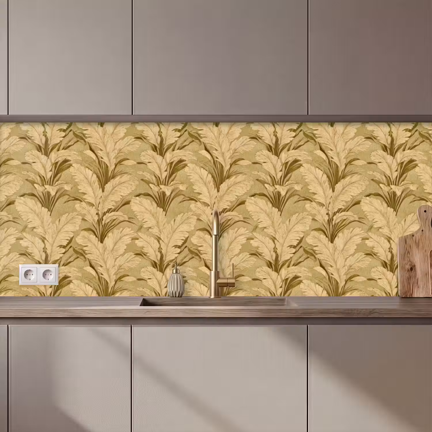 Palmbladeren - Klassiek - Groen keuken achterwand 2 middel 871 zz_3dshopping