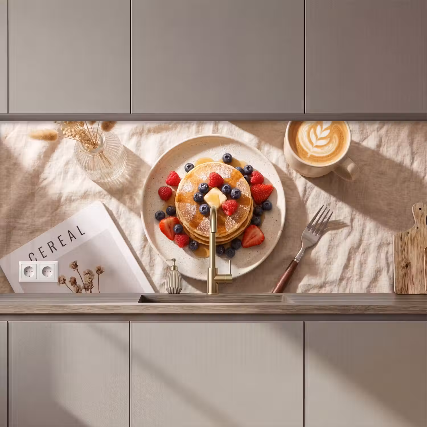 Pannenkoeken - Bessen - Ontbijt - Modern - Beige keuken achterwand 2 middel zz_3dshopping