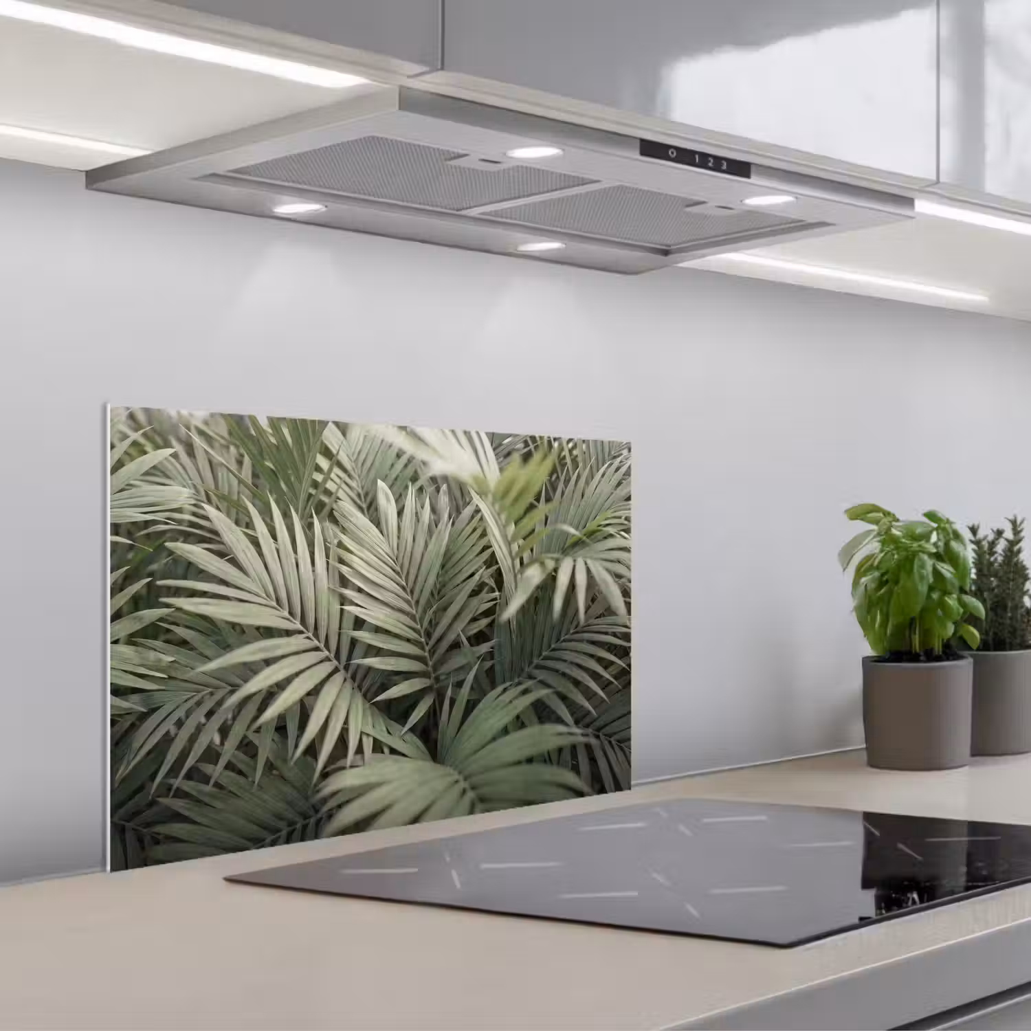 Plant - Palmbladeren - Natuur - Groen keuken achterwand spatscherm klein -3d_schuin