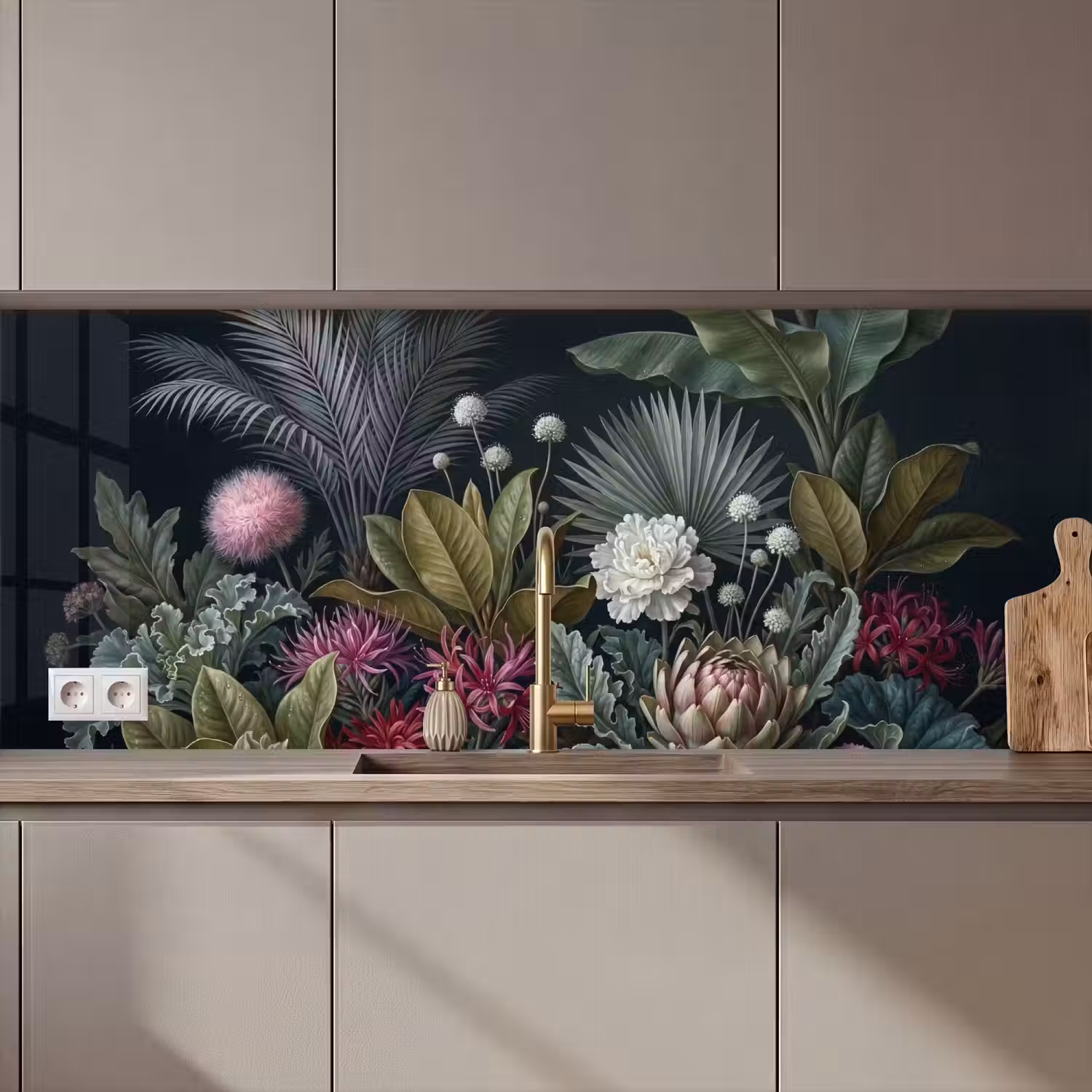 Planten - Tropisch - Botanisch - Donker - Groen keuken achterwand 2 middel zz_3dshopping