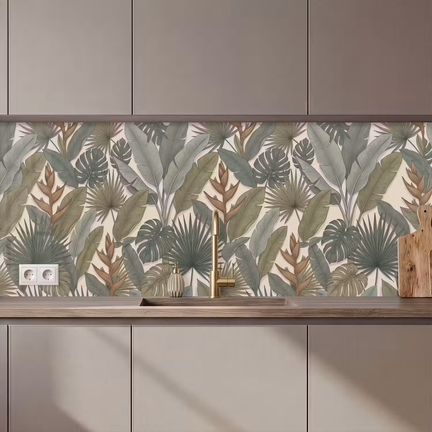 Planten - Tropisch - Natuur - Illustratie - Groen keuken achterwand 2 middel zz_3dshopping