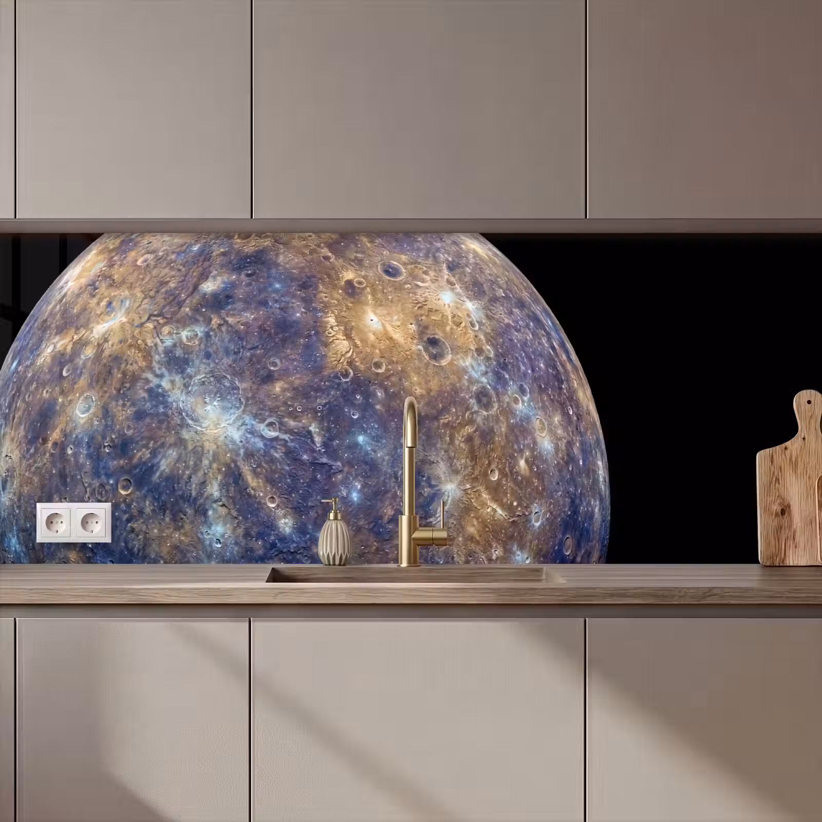 Küchenrückwand - Planet – Krater – Weltraum - Planeet - Kraters - Ruimte keuken achterwand 2 middel zz_3dshopping