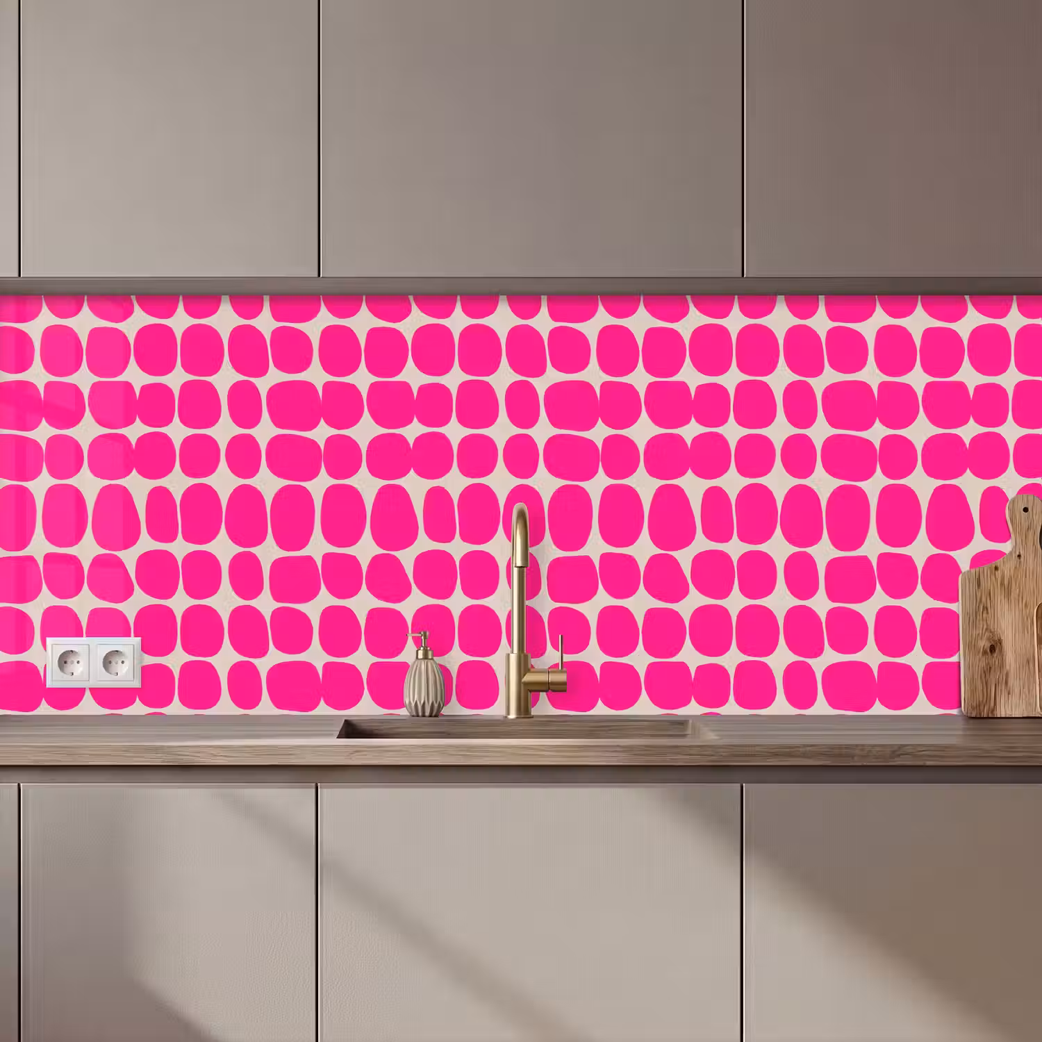 Stippen - Patroon - Roze keuken achterwand 2 middel 871 zz_3dshopping