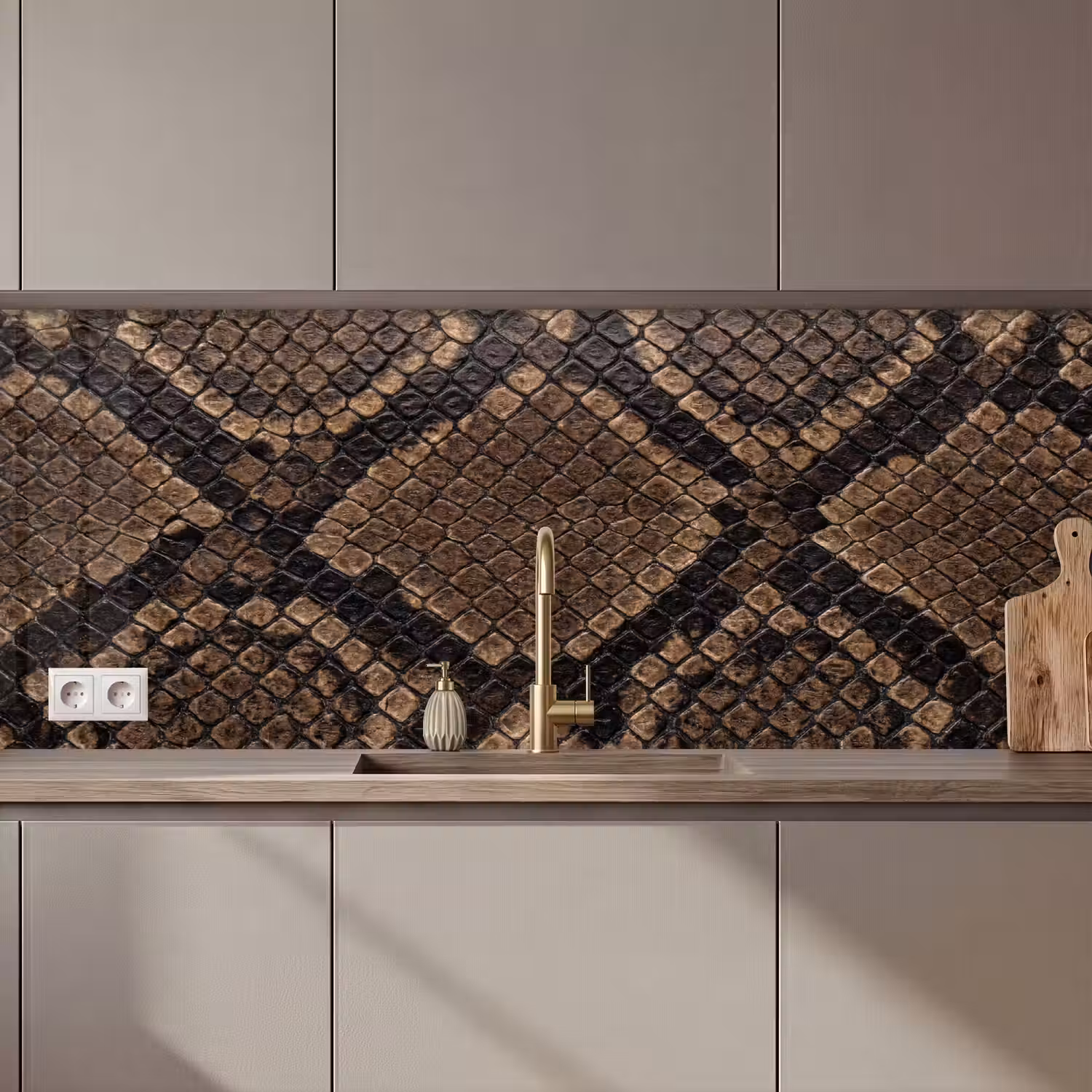 Python - Schubben - Brons keuken achterwand 2 middel zz_3dshopping
