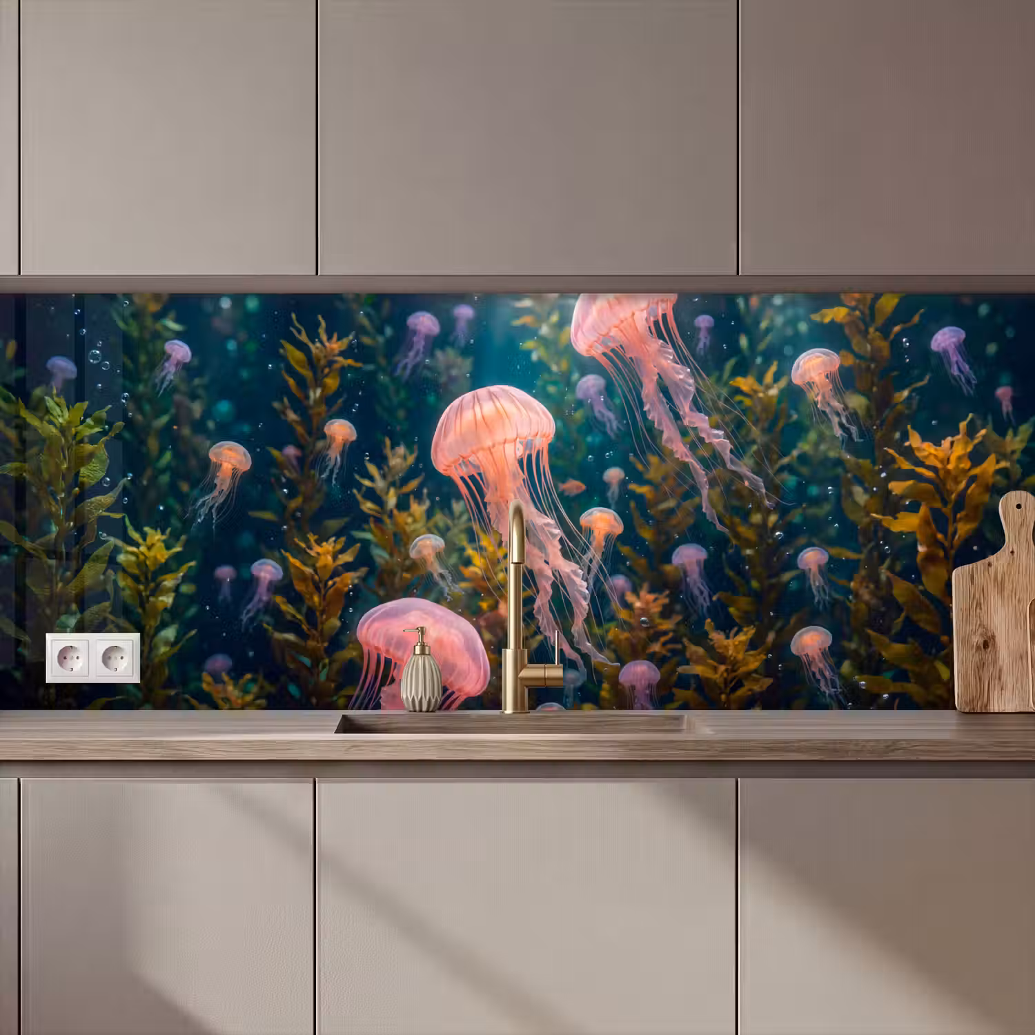 Kwal - Roze - Onderwater - Zeeleven - Dieren keuken achterwand 2 middel zz_3dshopping