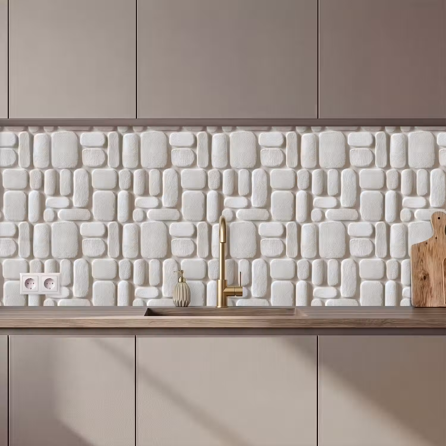 Reliëf - Structuur - Wit keuken achterwand 2 middel 871 zz_3dshopping