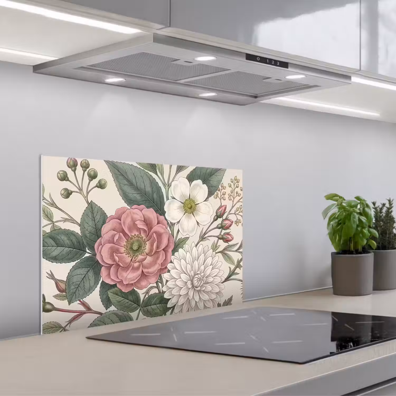 Romantisch - Design - Kleurrijk keuken achterwand spatscherm klein -3d_schuin