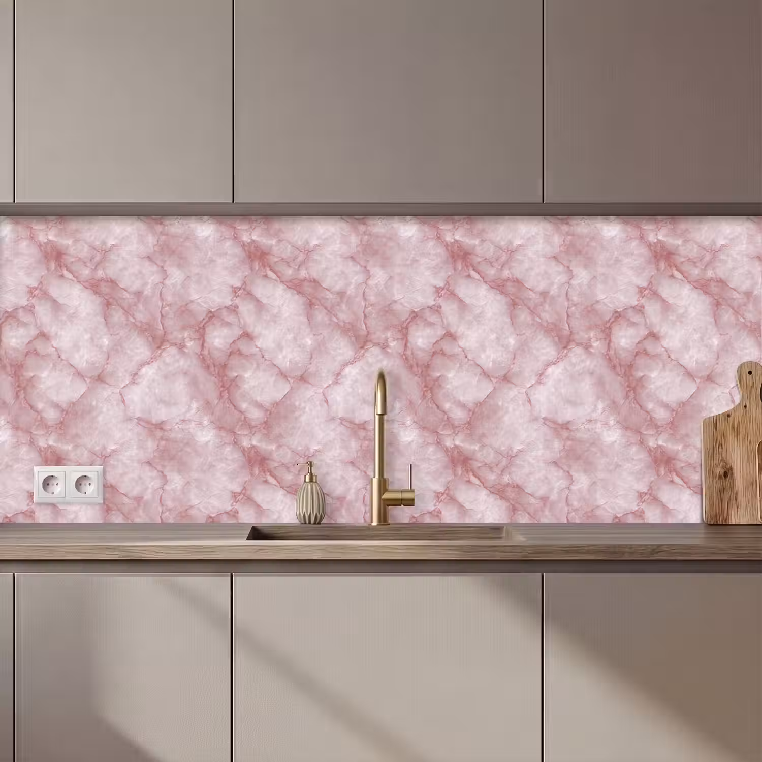 Roze - Kwartsmarmer - Aders keuken achterwand 2 middel 871 zz_3dshopping