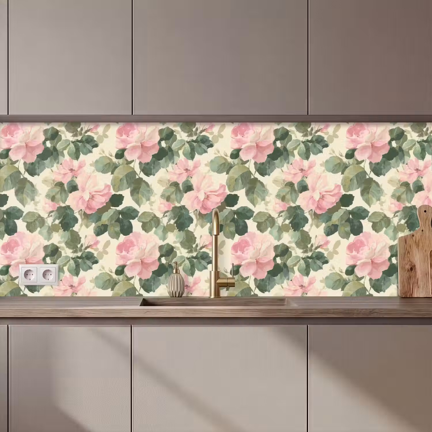 Rozen - Botanisch - Roze keuken achterwand 2 middel 871 zz_3dshopping