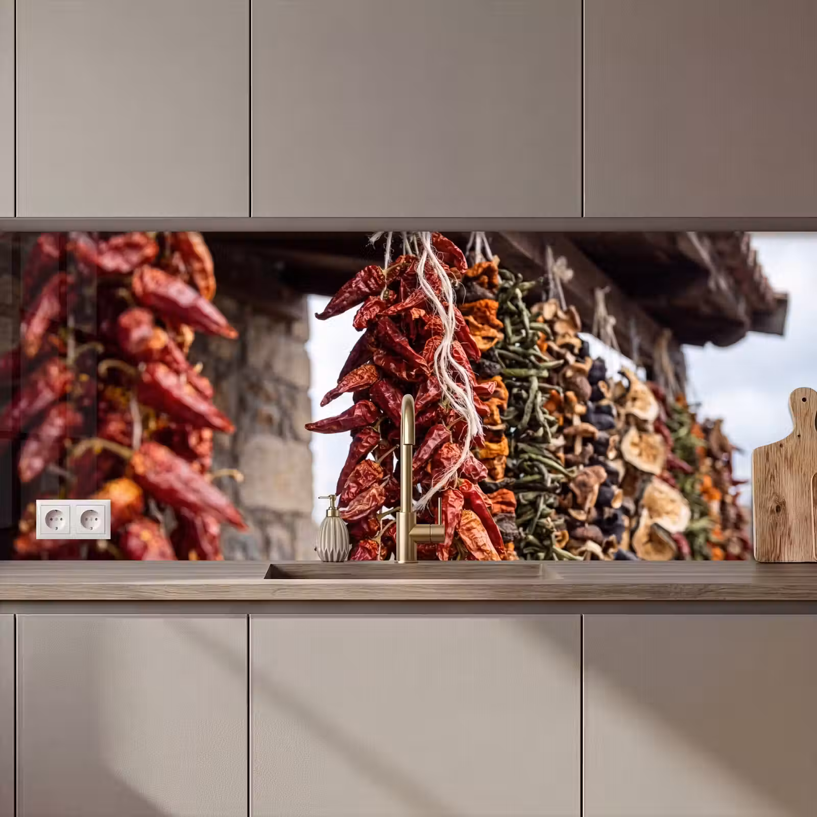 Küchenrückwand - Rote Chilischoten – Essen - Rode pepers - Eten keuken achterwand 2 middel zz_3dshopping