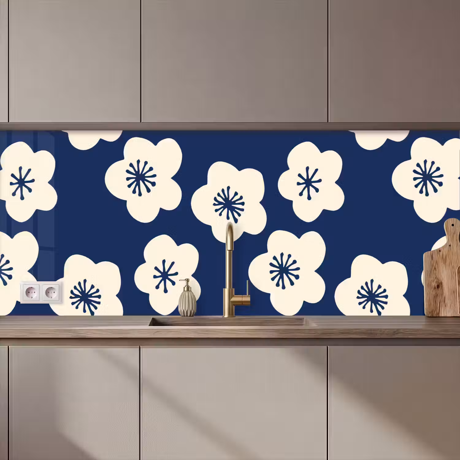 Sakura - Wit - Patroon - Japan keuken achterwand 2 middel 871 zz_3dshopping
