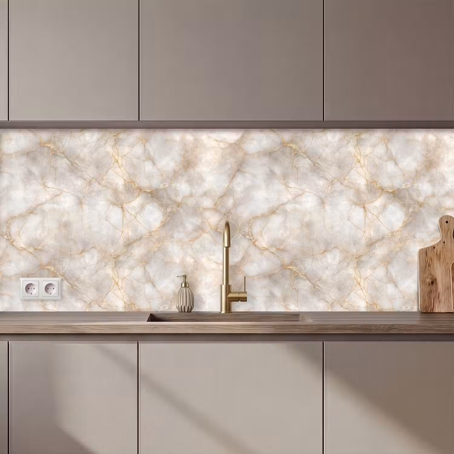 Zandkleurig - Marmer - Natuursteen keuken achterwand 2 middel 871 zz_3dshopping
