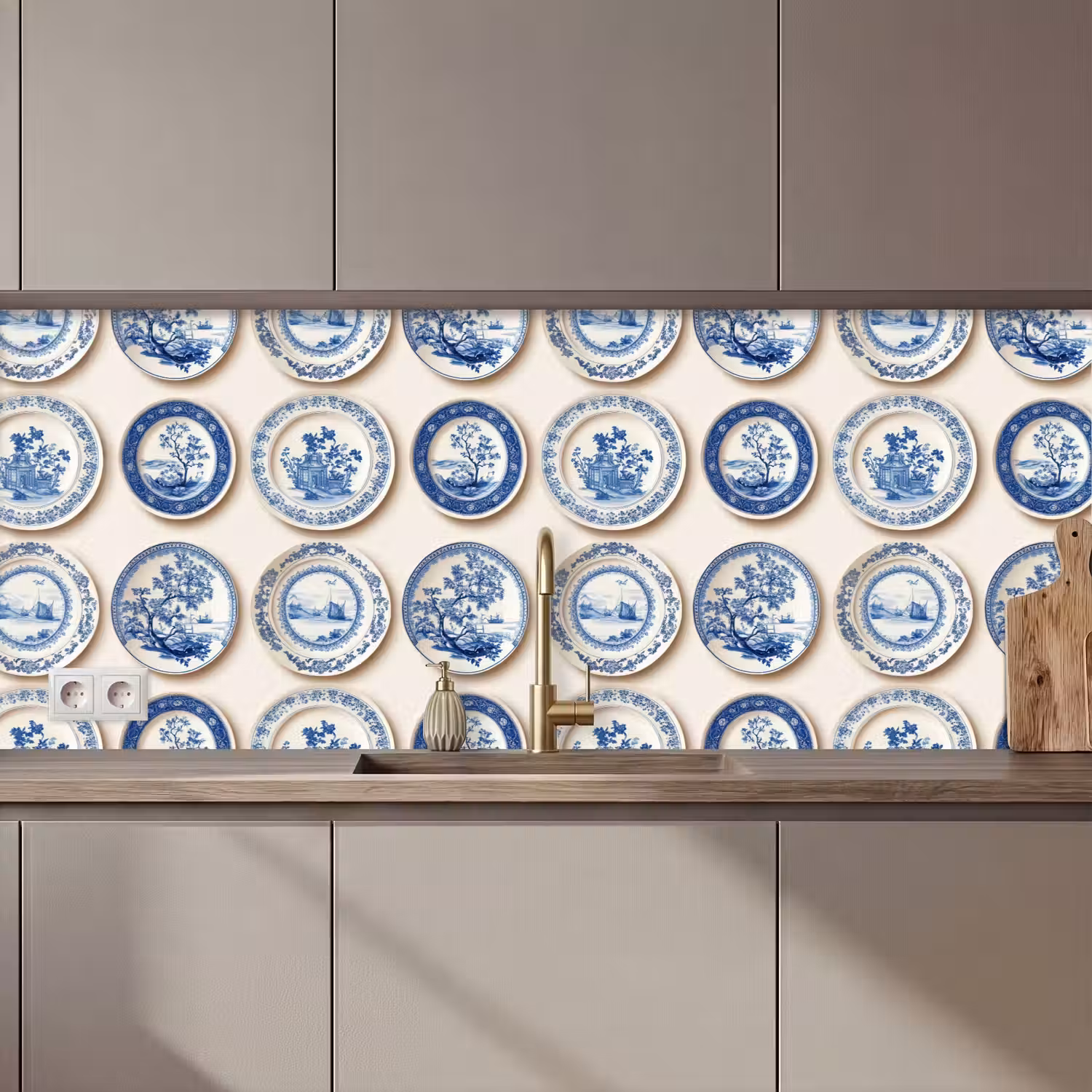 Borden - Bomen - Planten - Blauw keuken achterwand 2 middel 871 zz_3dshopping