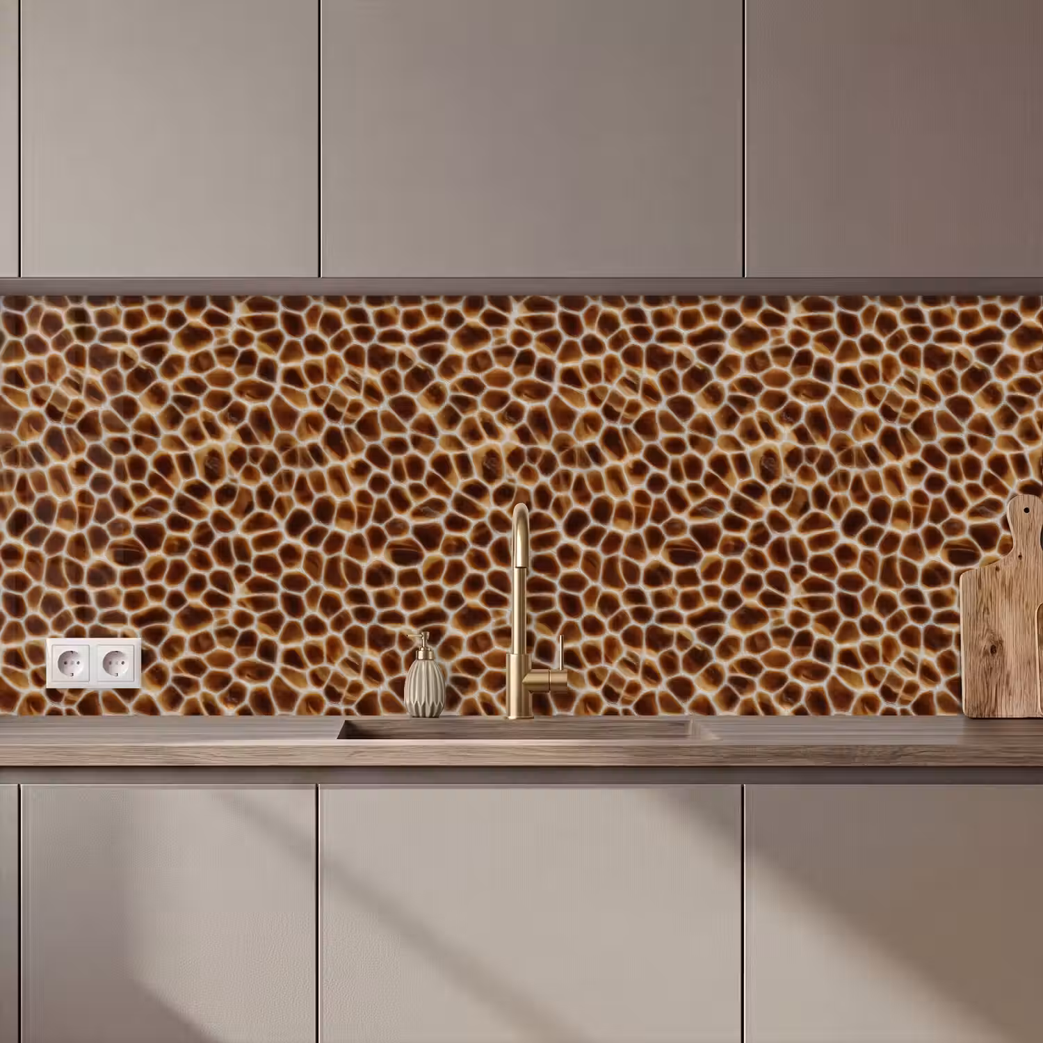 Schildpad - Patroon - Bruin keuken achterwand 2 middel 871 zz_3dshopping