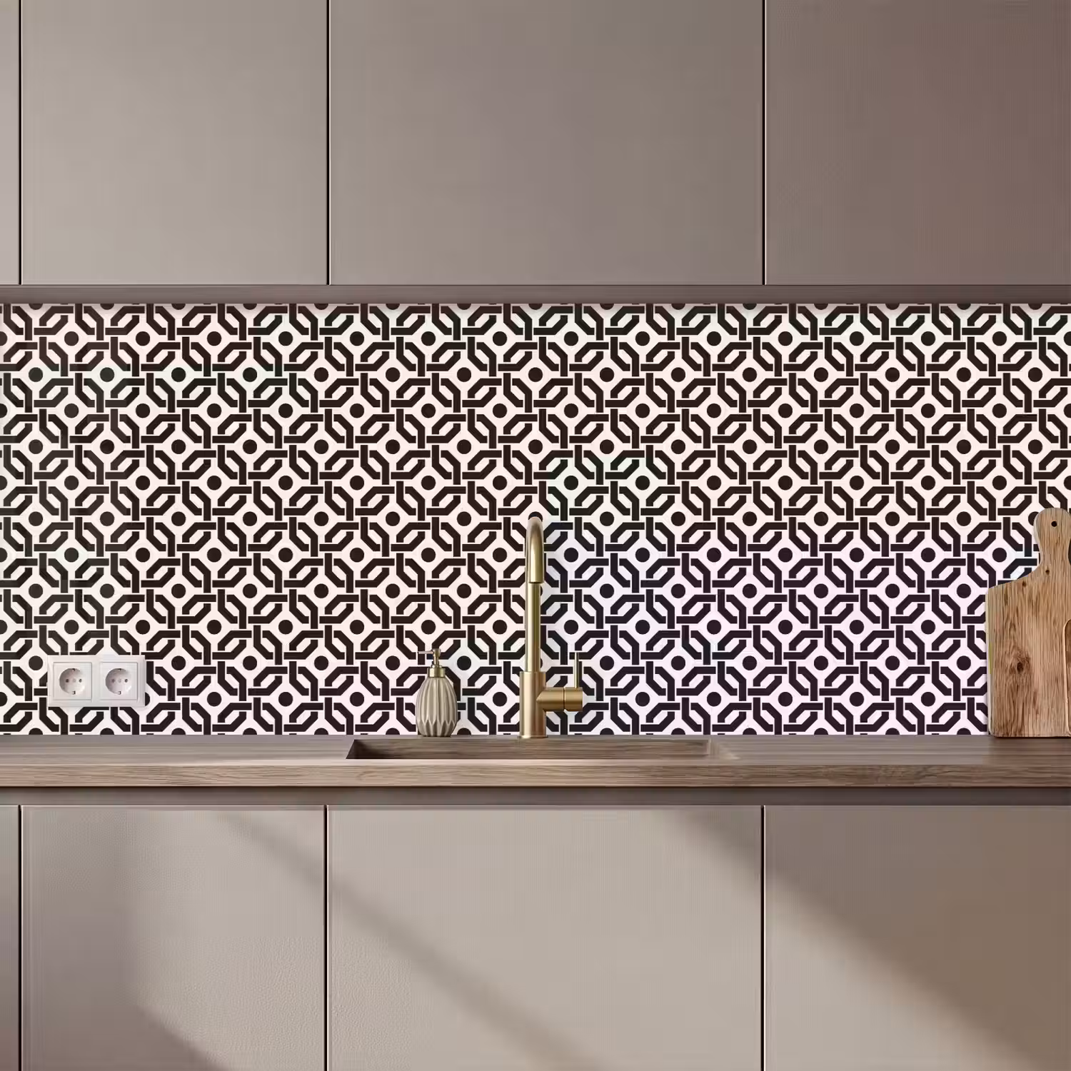 Zwart - Geometrie - Design keuken achterwand 2 middel 871 zz_3dshopping