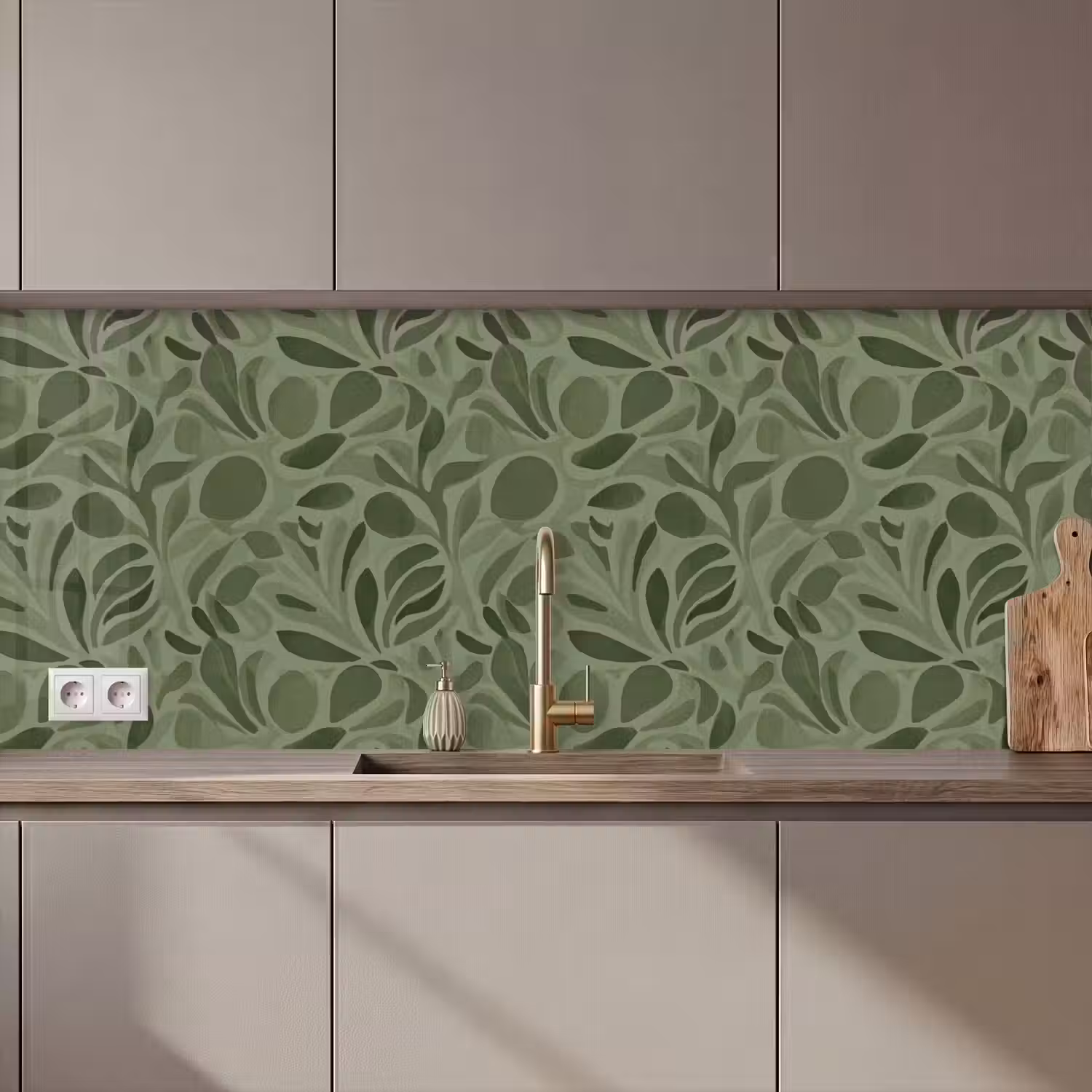Sereen - Bladeren - Groen keuken achterwand 2 middel 871 zz_3dshopping