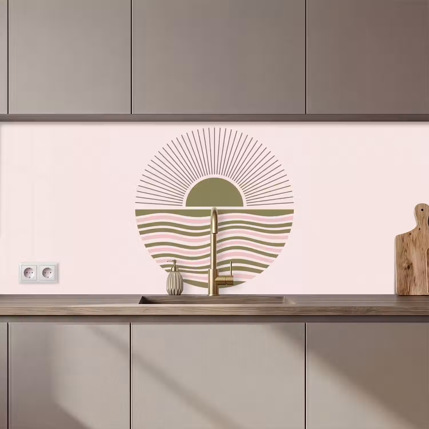 Zon - Zee - Abstract - Modern - Roze keuken achterwand 2 middel zz_3dshopping