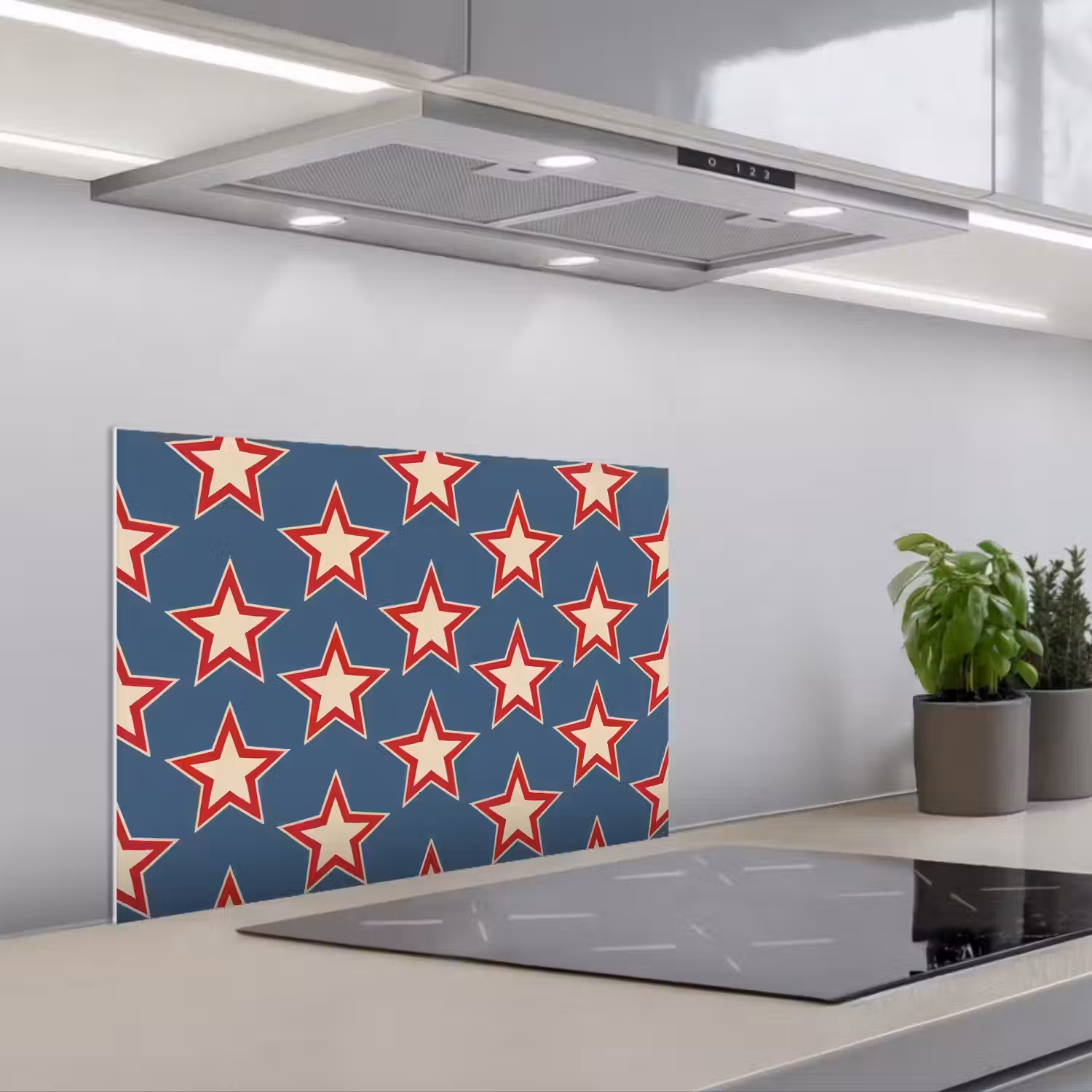 Ster - Klassiek - Blauw keuken achterwand spatscherm klein 900 -3d_schuin