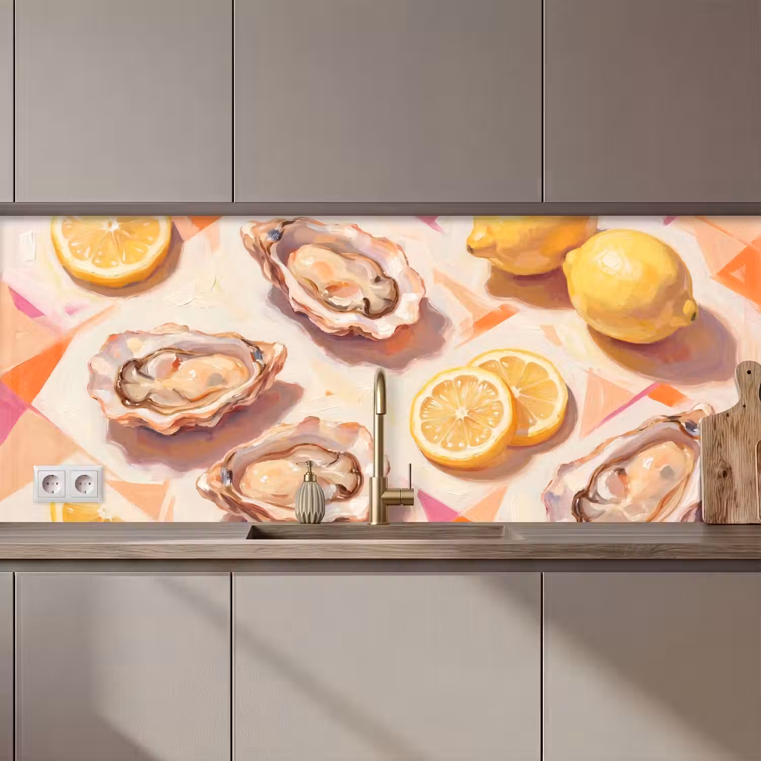 Stilleven - Citroenen - Oesters - Abstract - Oranje keuken achterwand 2 middel zz_3dshopping