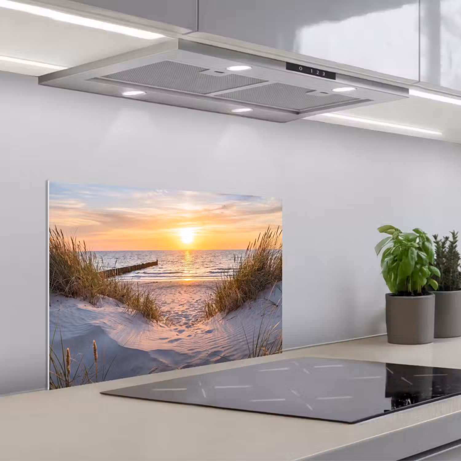 Strand - Zonsondergang - Natuur - Landschap keuken achterwand spatscherm klein -3d_schuin