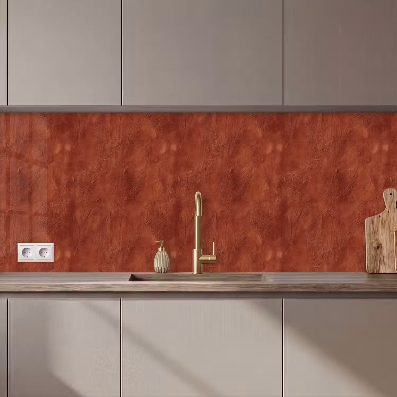 Stucwerk - Textuur - Terracotta keuken achterwand 2 middel 871 zz_3dshopping