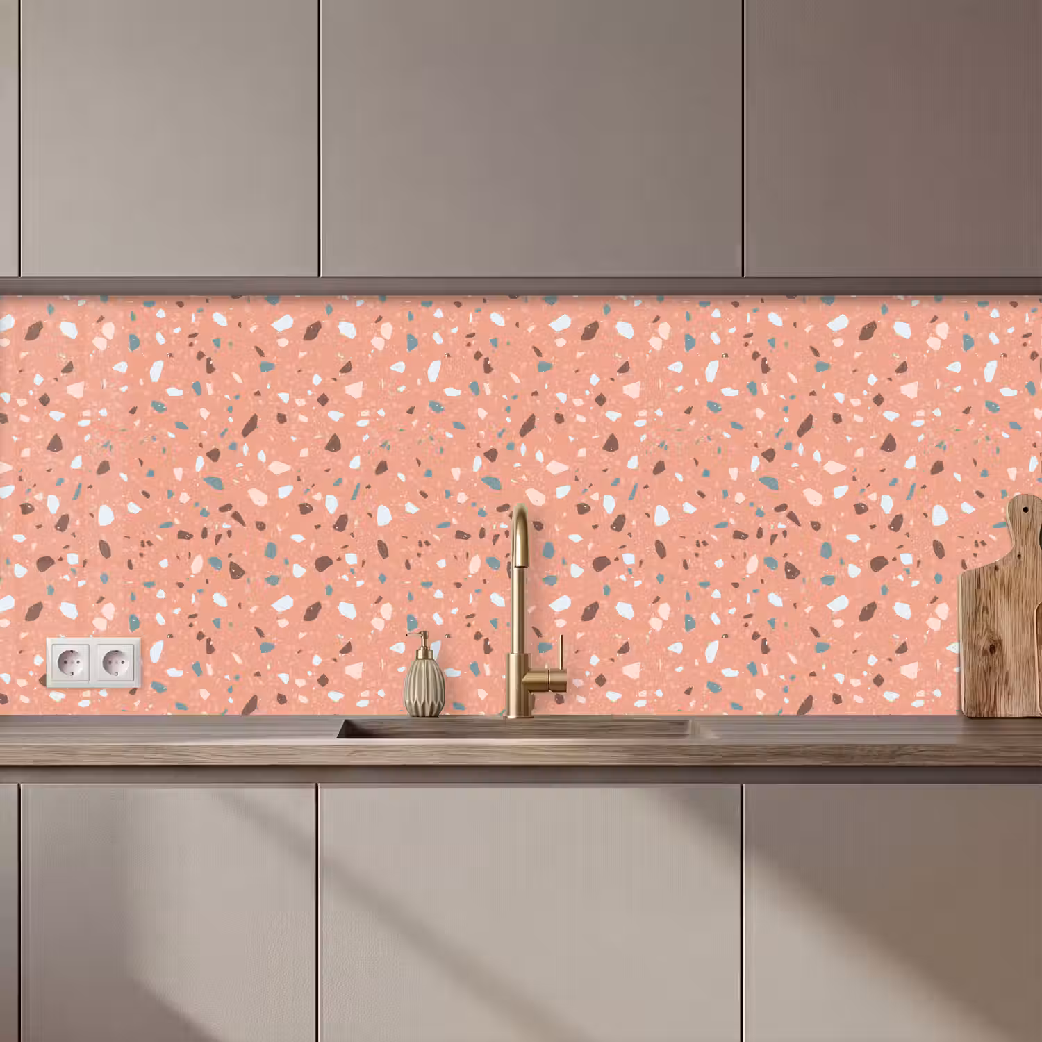 Terrazzo - Patroon - Kleurrijk - Roze - Blauw keuken achterwand 2 middel 871 zz_3dshopping