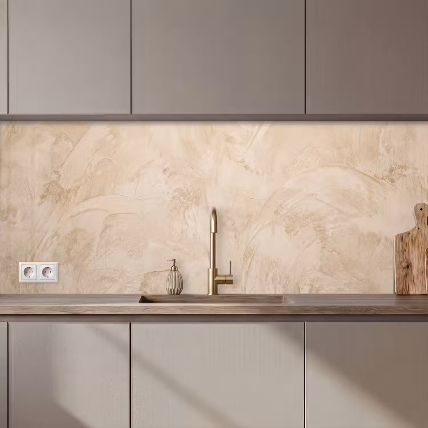 Textuur - Patroon - Abstract - Modern - Beige keuken achterwand 2 middel zz_3dshopping