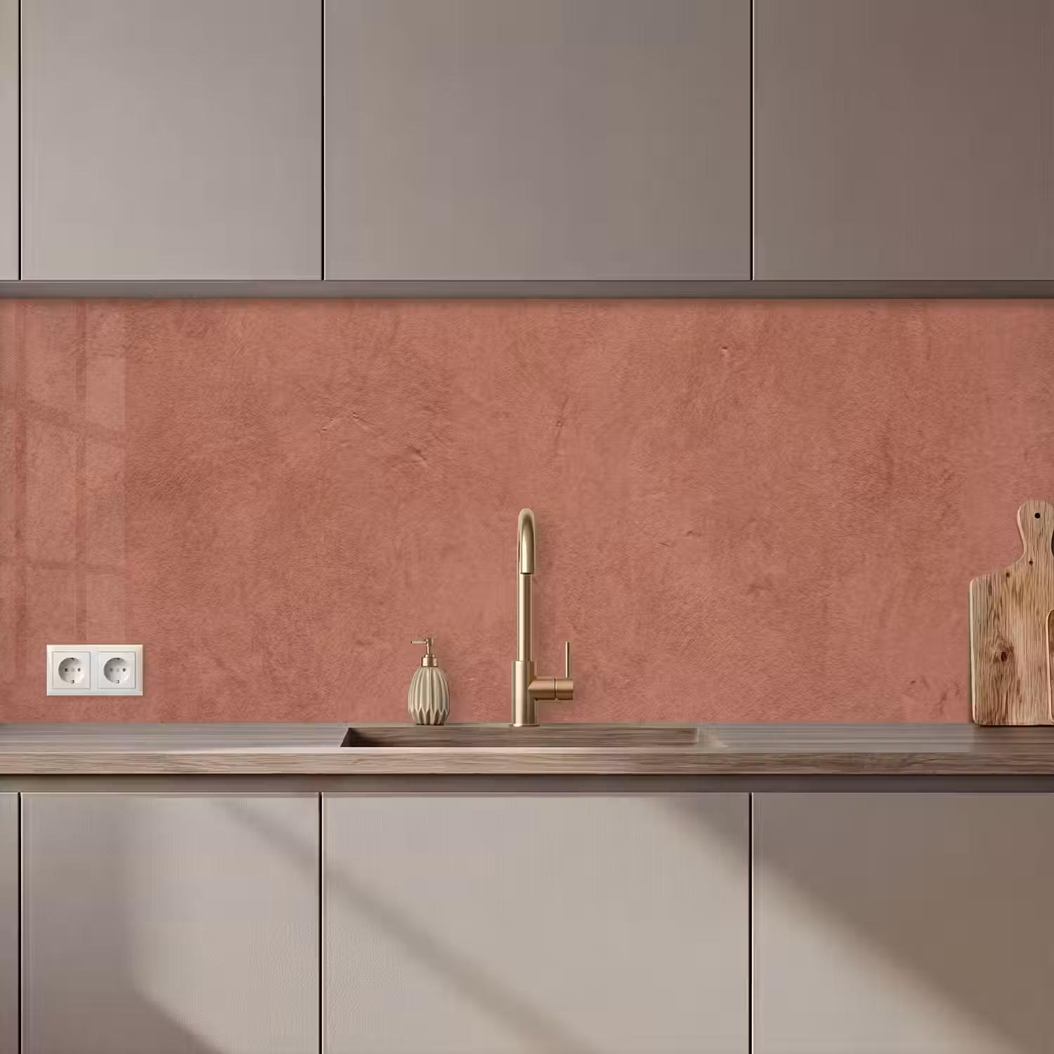Textuur - Roodbruin - Grof - Modern keuken achterwand 2 middel zz_3dshopping