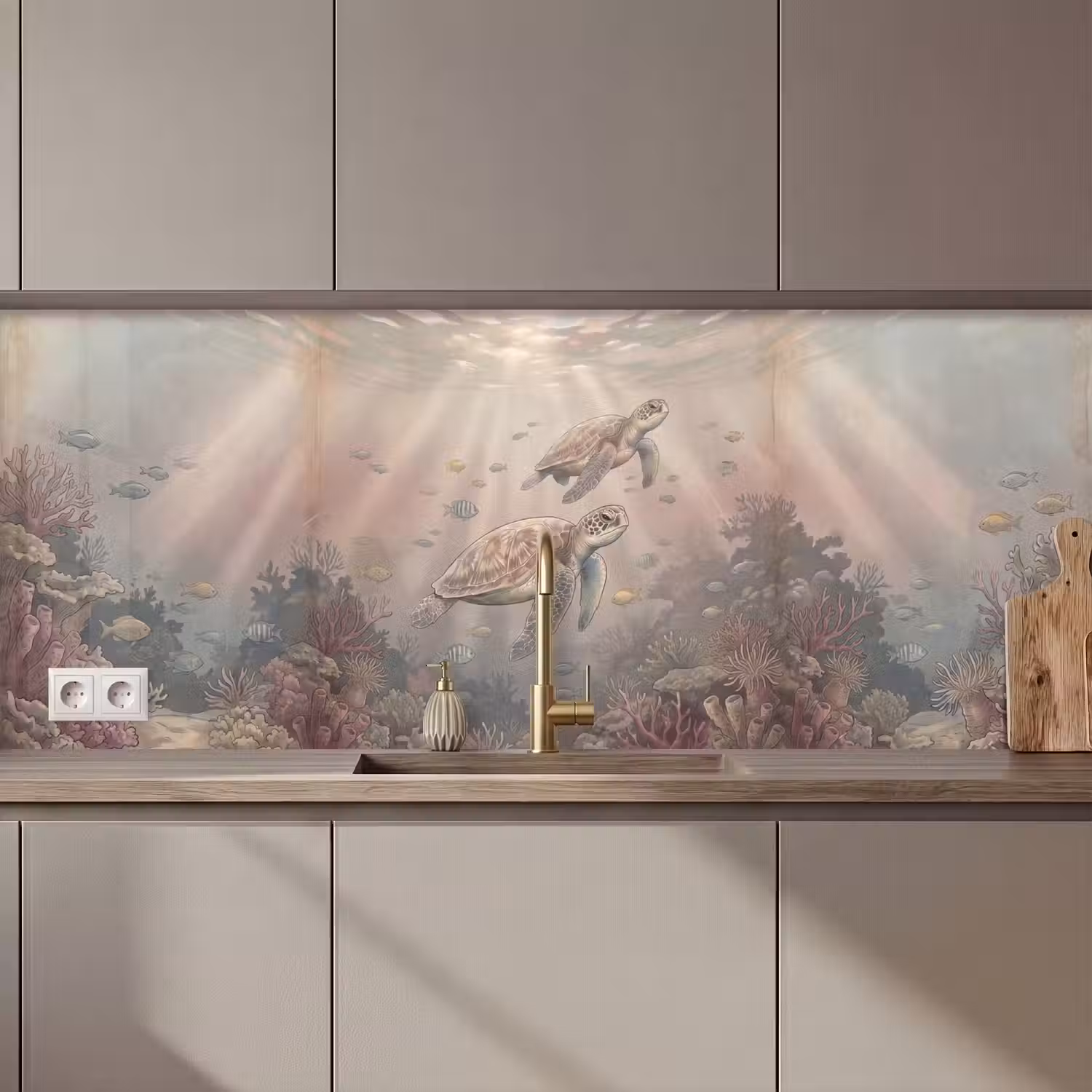 Dier - Onderwater - Oceaan - Illustratie - Zeeleven keuken achterwand 2 middel zz_3dshopping