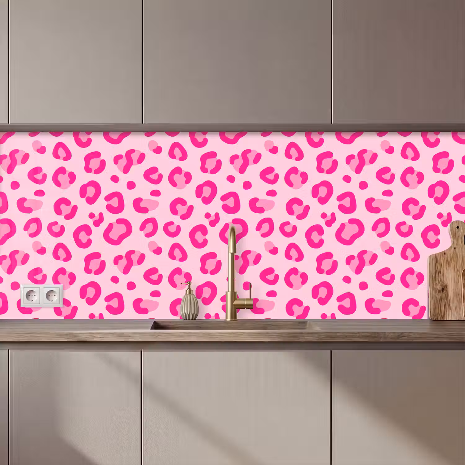 Dierenprint - Patroon - Abstract - Modern - Roze keuken achterwand 2 middel zz_3dshopping