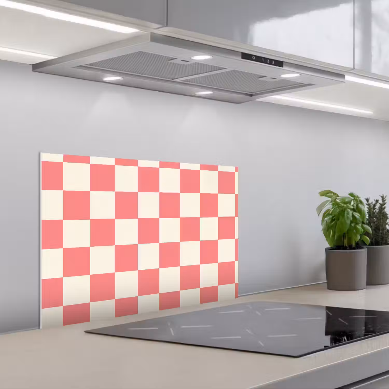 Traditioneel - Patroon - Roze keuken achterwand spatscherm klein 900 -3d_schuin