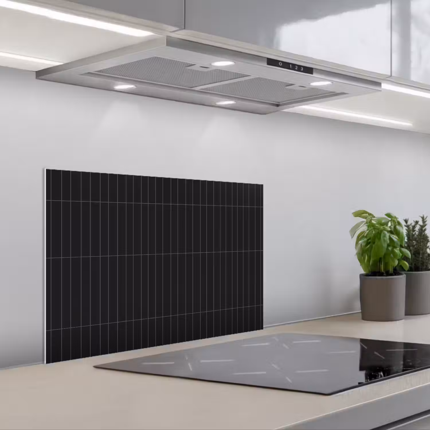Verticaal - Wandtegel - Mat - Zwart keuken achterwand spatscherm klein 900 -3d_schuin