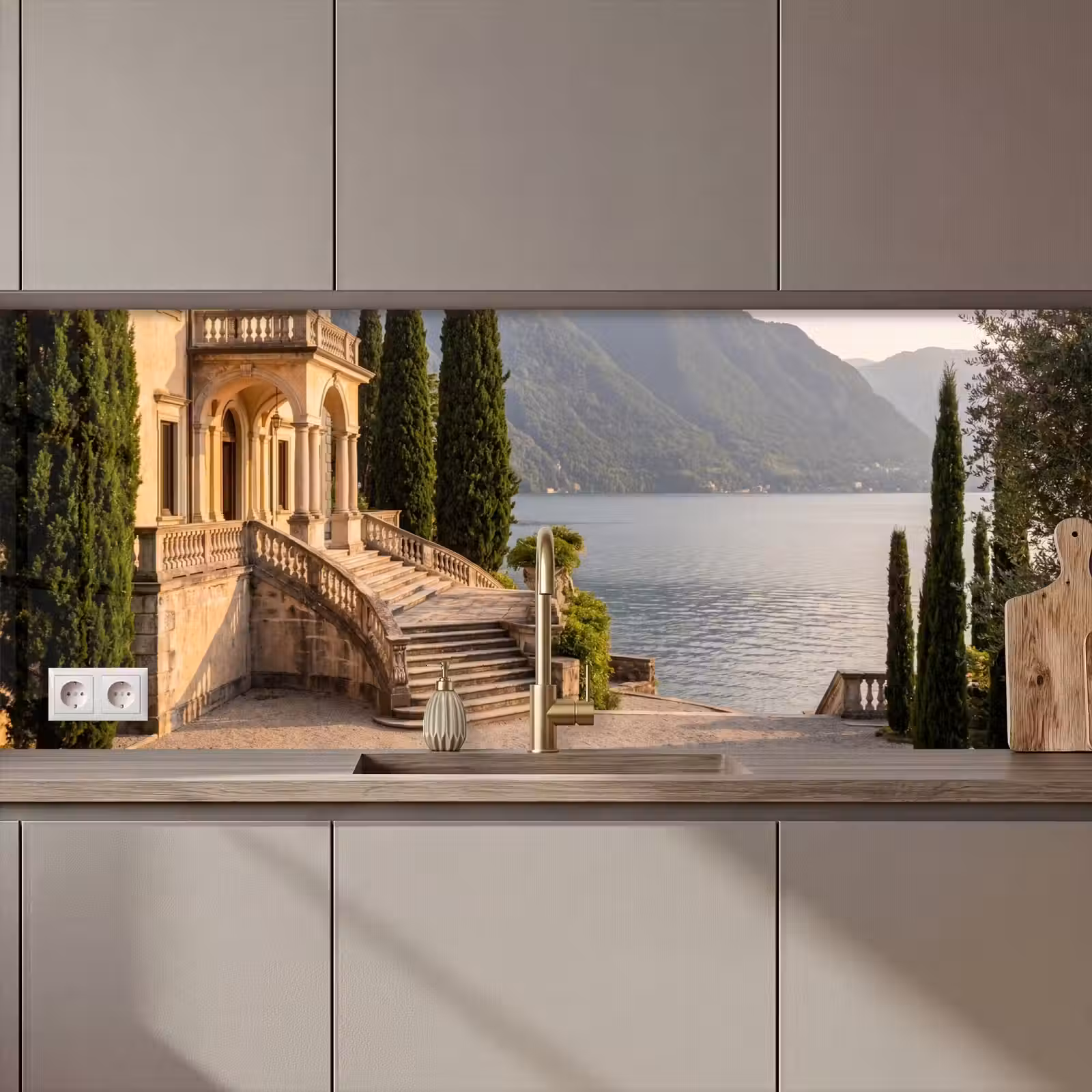 Küchenrückwand - Villa – Wasser – Treppen - Villa - water -trappen keuken achterwand 2 middel zz_3dshopping