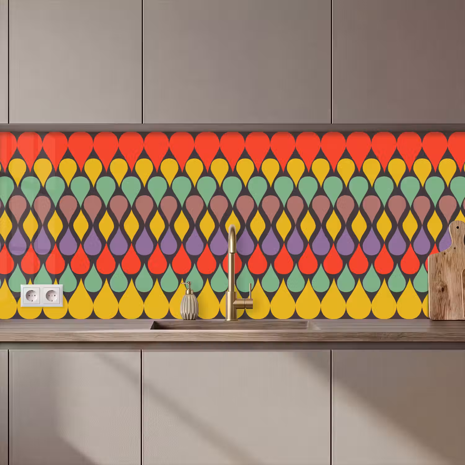 Vintage - Retro - Kleuren - Patronen keuken achterwand 2 middel 871 zz_3dshopping