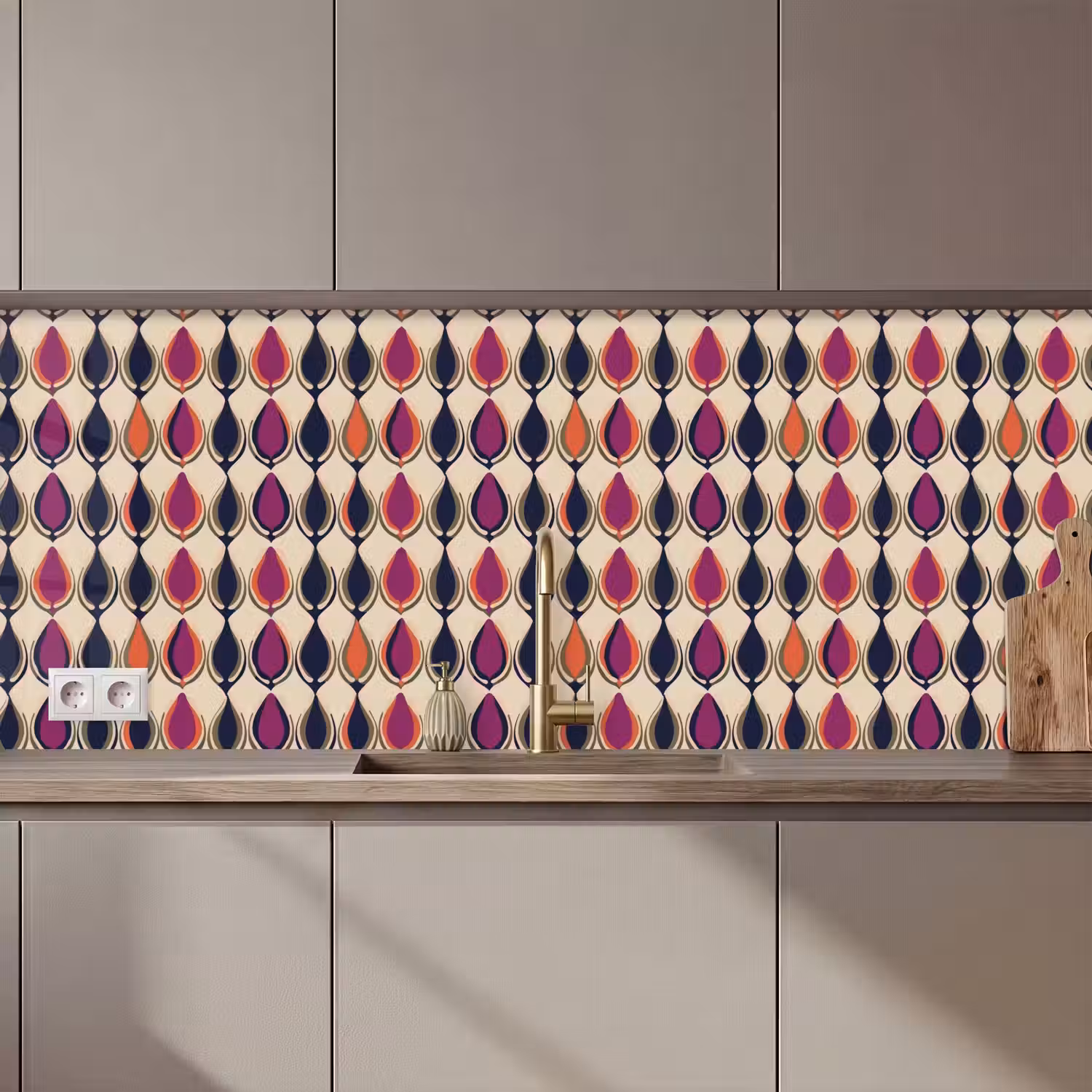 Vintage - Retro - Kleurrijk keuken achterwand 2 middel 871 zz_3dshopping