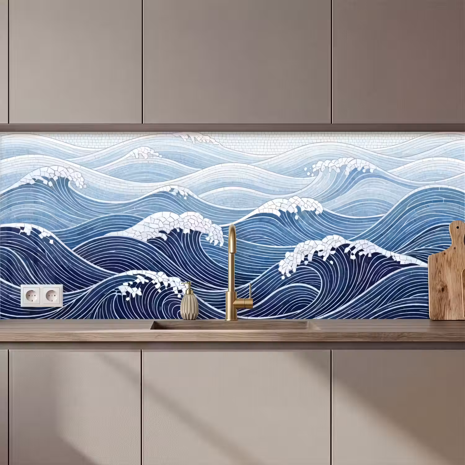 Water - Mozaïek - Landschap - Modern - Blauw keuken achterwand 2 middel zz_3dshopping