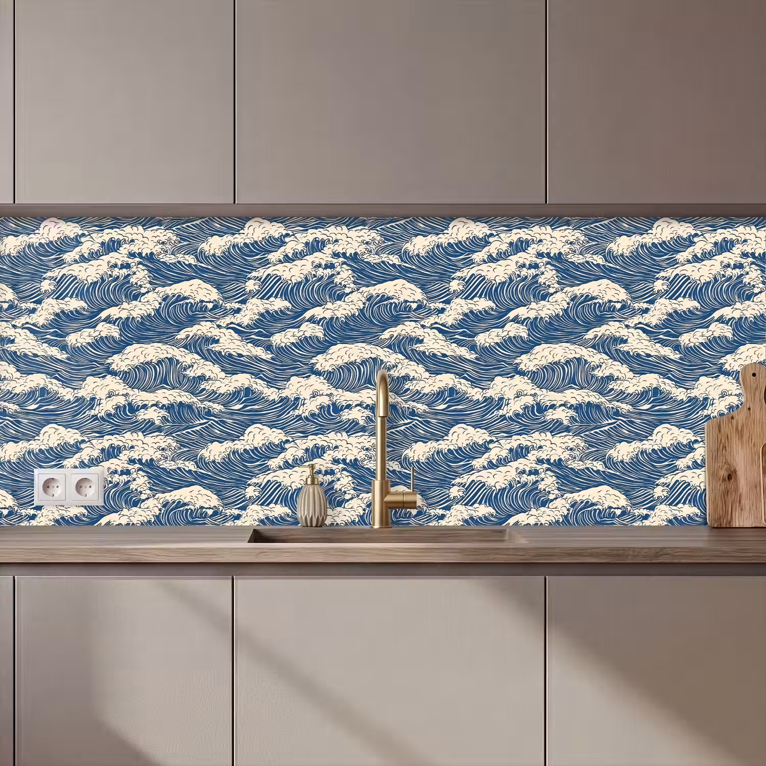 Golven - Klassiek - Blauw keuken achterwand 2 middel 871 zz_3dshopping